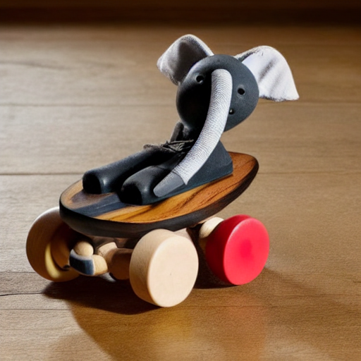 036_a wooden skate with a toy elephant inside of it.png